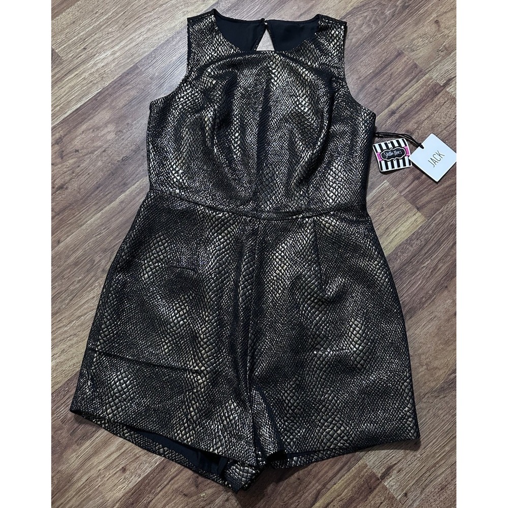 Jack BB Dakota Black & Bronze Piccolo Festive‎ Romper Size 8 NWT